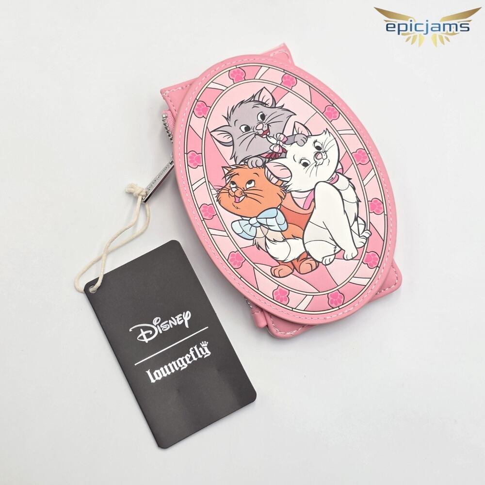 Loungefly Disney The Aristocats Stained Glass Large Card Holder Wallet New
